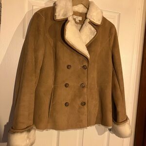 LOFT Tan and Cream Pea Coat